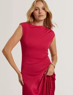 New Lobster Limited Festliche Kleidung|Kleider<Asymmetrisches Midikleid aus Satin mit Einsätzen