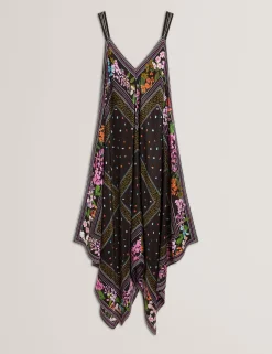 New Lobster Limited Der Weihnachtsladen|Kleider<Asymmetrisches Midi-Kleid mit Schalprint