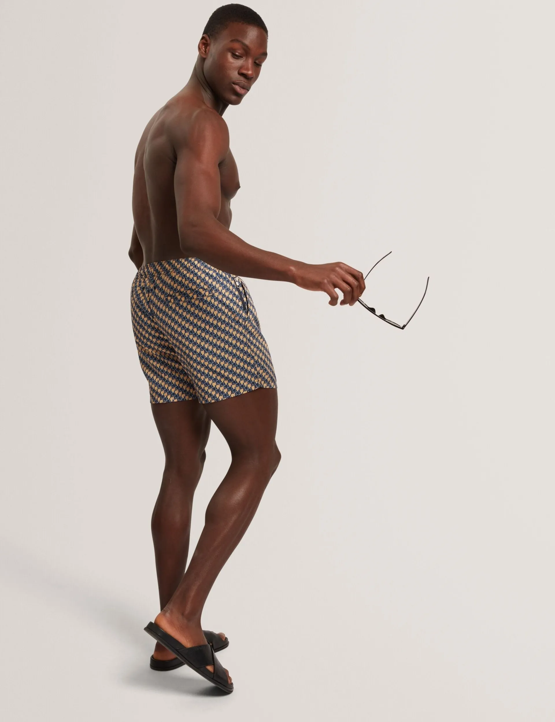 New Lobster Limited Bademode|Der Weihnachtsladen<Badehose mit geometrischem Goldfischmuster
