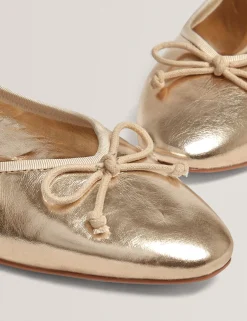 New Lobster Limited Intelligente Schuhe|Golden Hour<Ballerinas aus Metallic-Leder mit Schleife