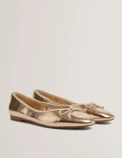 New Lobster Limited Intelligente Schuhe|Golden Hour<Ballerinas aus Metallic-Leder mit Schleife