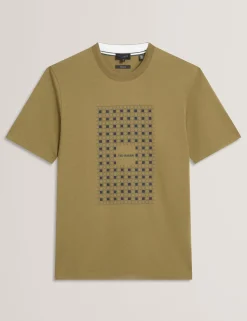 New Lobster Limited Der Weihnachtsladen|Breezy Blues Bearbeiten<Baumwoll-T-Shirt mit Fliesenmuster und Rundhalsausschnitt