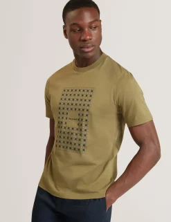 New Lobster Limited Der Weihnachtsladen|Breezy Blues Bearbeiten<Baumwoll-T-Shirt mit Fliesenmuster und Rundhalsausschnitt