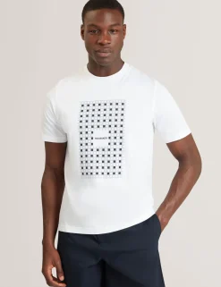 New Lobster Limited Der Weihnachtsladen|Breezy Blues Bearbeiten<Baumwoll-T-Shirt mit Fliesenmuster und Rundhalsausschnitt