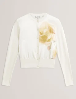 New Lobster Limited Oberteile & Blusen|Neue Frühlingsblumen<Bedruckte Strickjacke mit gewebter Vorderseite