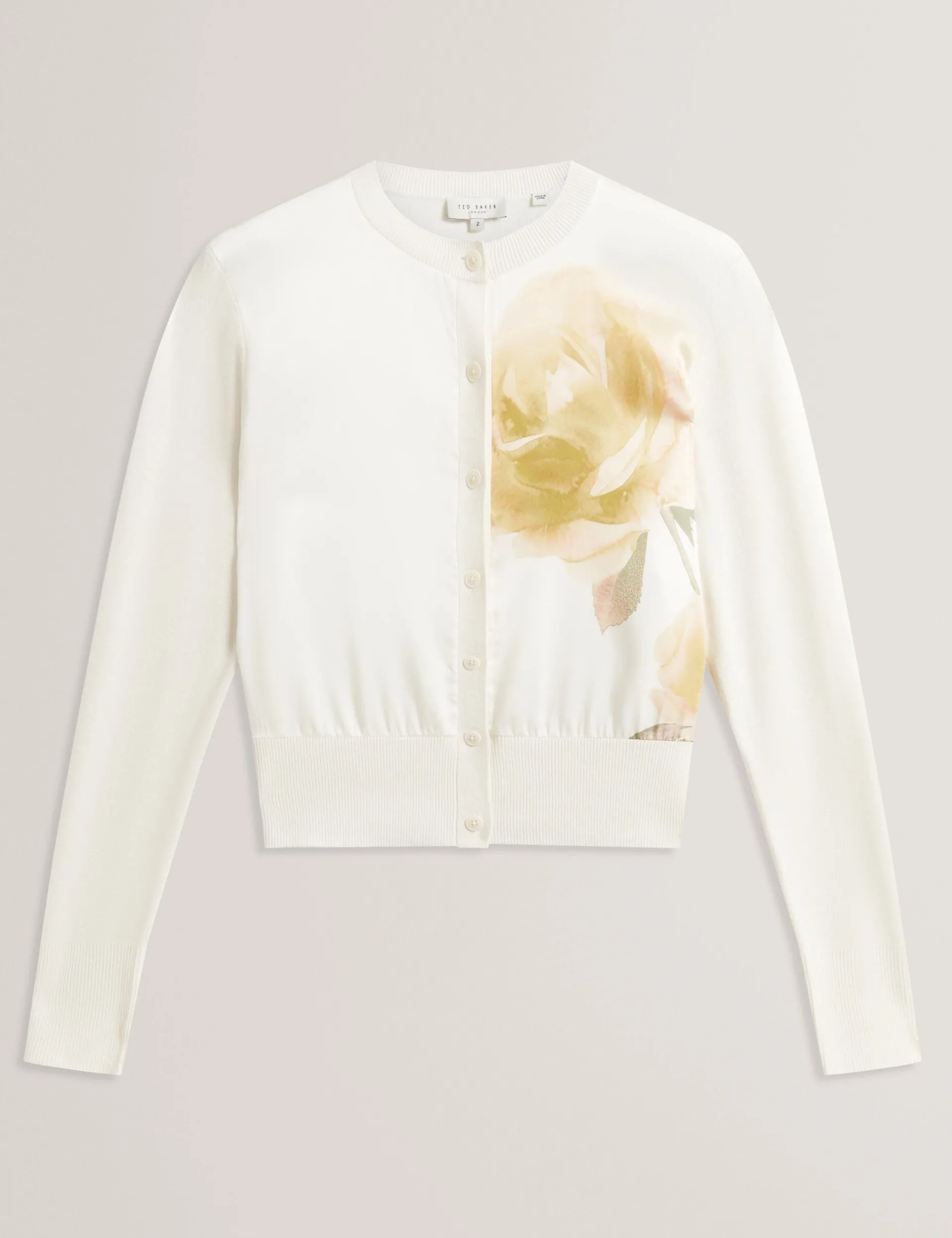 New Lobster Limited Oberteile & Blusen|Neue Frühlingsblumen<Bedruckte Strickjacke mit gewebter Vorderseite