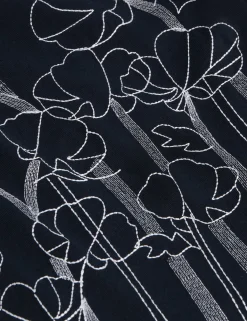 New Lobster Limited Der Weihnachtsladen|Breezy Blues Bearbeiten<Besticktes Hemd aus reiner Baumwolle mit Blumenmuster