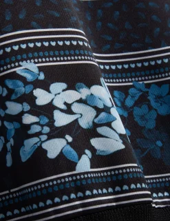 New Lobster Limited Kleider|Die Satin-Kollektion<Blaues, kastenförmiges Strickkleid mit Schalmuster