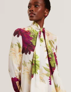 New Lobster Limited Anzüge & Zweiteiler|Oberteile & Blusen<Bluse mit bedrucktem Schalkragen und langen Ärmeln