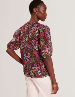 New Lobster Limited Oberteile & Blusen|Der Weihnachtsladen<Bluse mit Blütenmuster und Puffärmeln