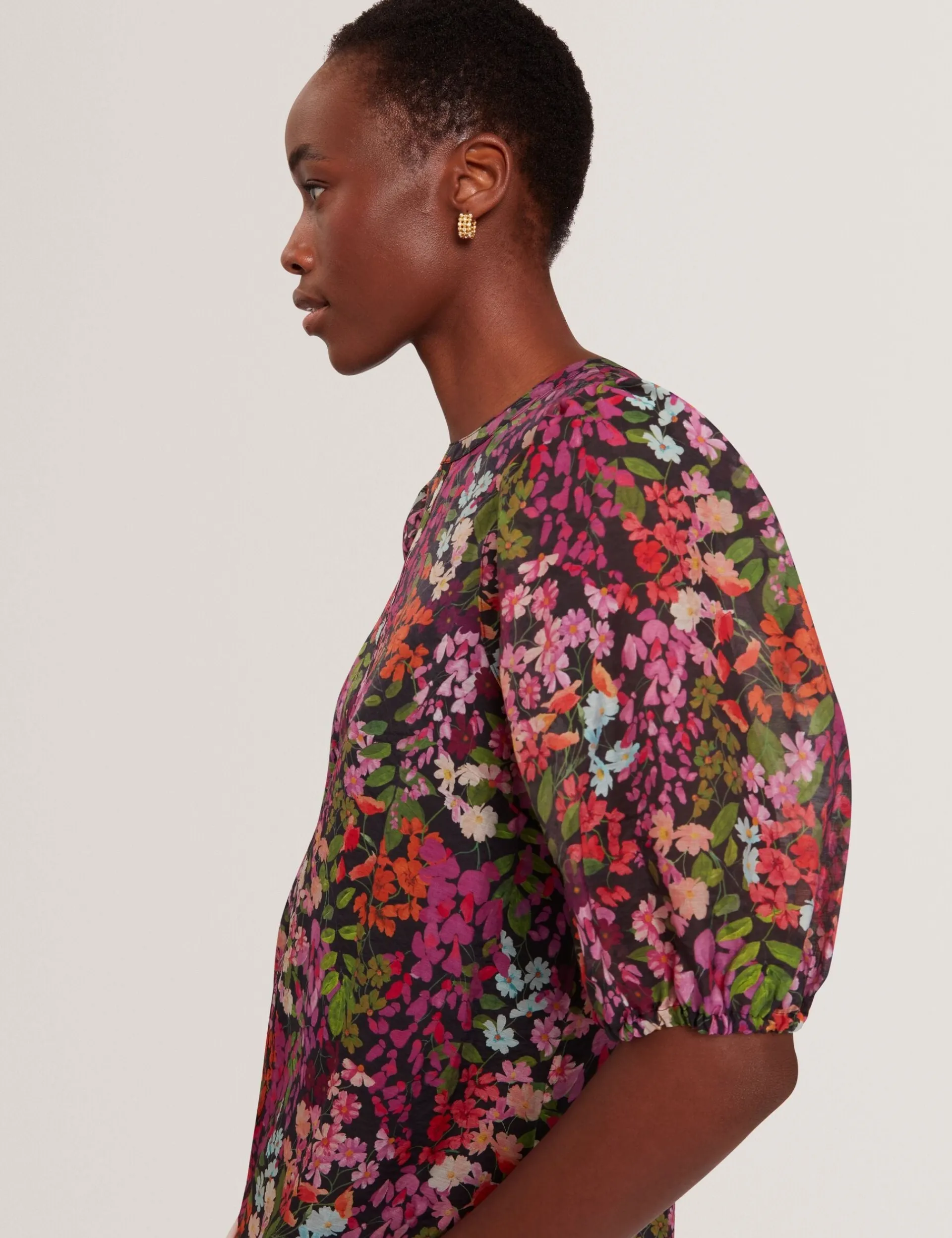 New Lobster Limited Oberteile & Blusen|Der Weihnachtsladen<Bluse mit Blütenmuster und Puffärmeln
