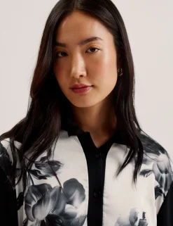 New Lobster Limited Oberteile & Blusen|Pullover & Strickjacken<Cardigan mit einfarbigem Print und gewebter Vorderseite
