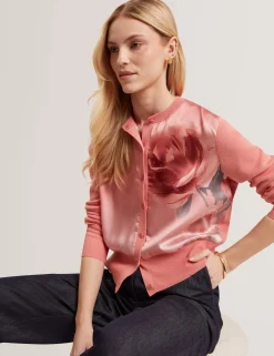 New Lobster Limited Die Satin-Kollektion|Arbeitskleidung<Cardigan mit Rosenprint und Webfront