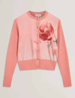 New Lobster Limited Die Satin-Kollektion|Arbeitskleidung<Cardigan mit Rosenprint und Webfront
