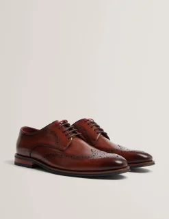 Herren New Lobster Limited Intelligente Schuhe|Luxusgeschenke Für Herren<Derby-Brogue-Schuhe aus poliertem Leder