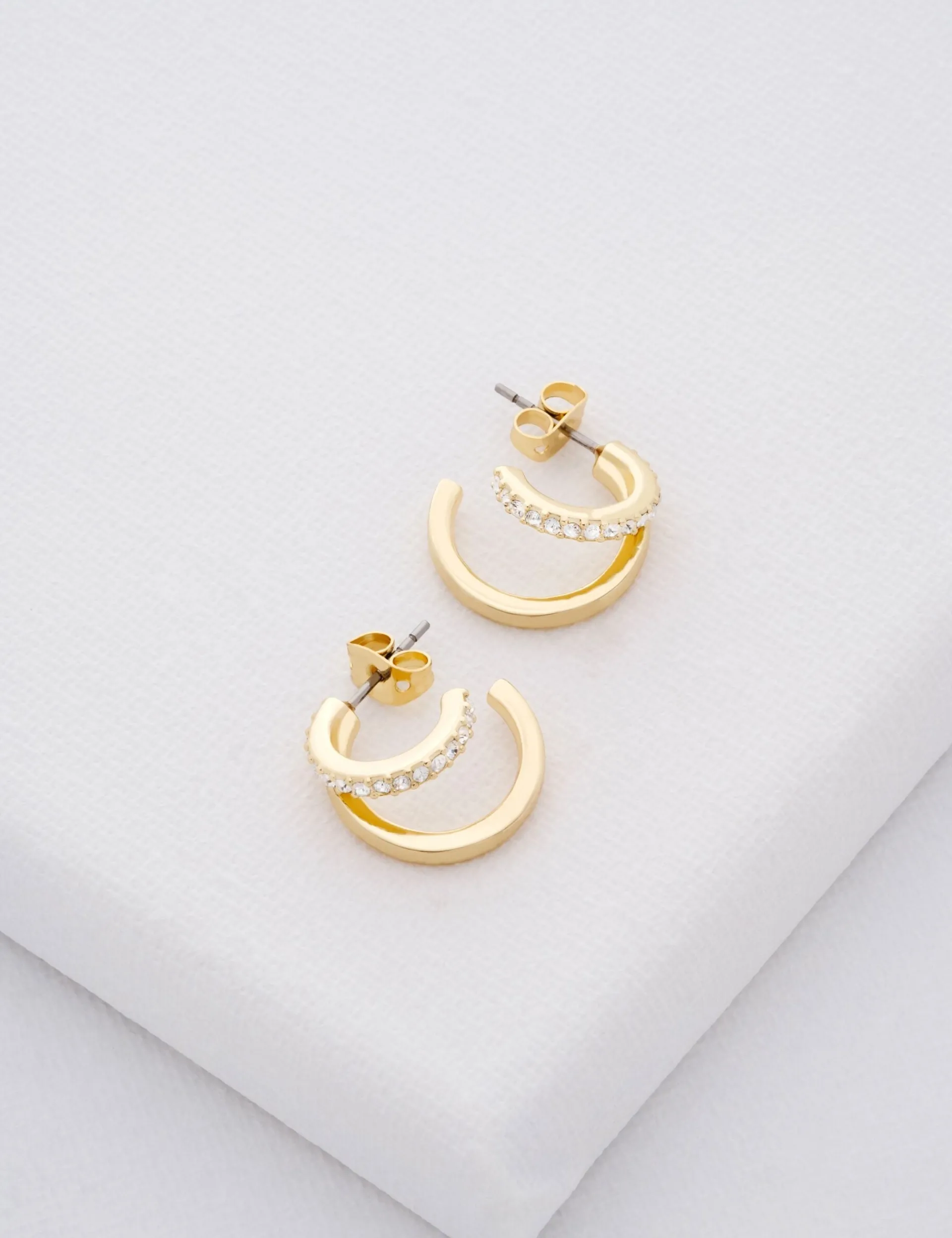 Damen Licensee Simon Harrison Damenschmuck|Golden Hour<Doppelcreolen aus Kristall