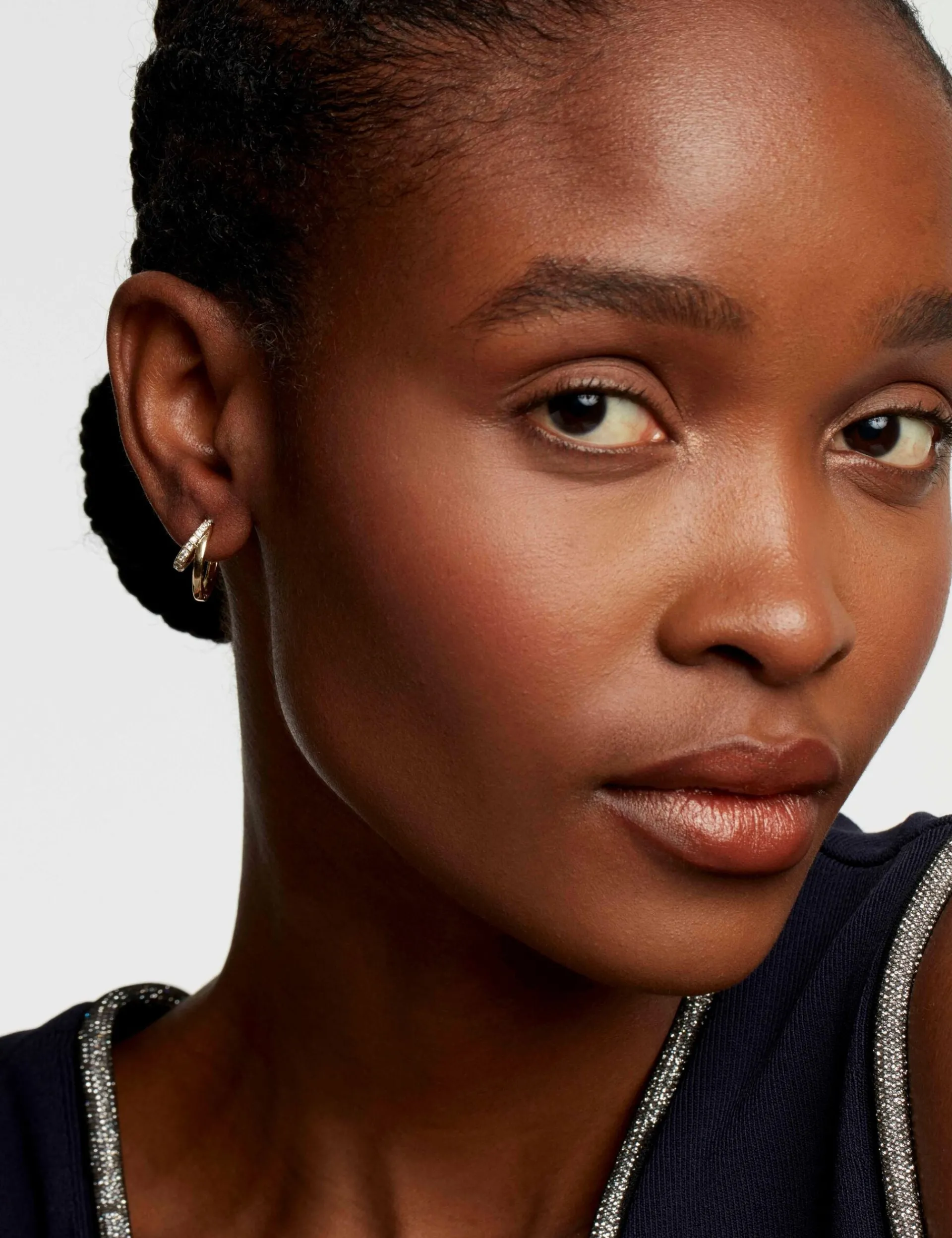 Damen Licensee Simon Harrison Damenschmuck|Golden Hour<Doppelcreolen aus Kristall