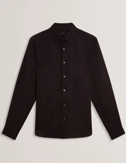 New Lobster Limited Shirts<Dunkelblaues, gewebtes Hemd mit Blumenmuster