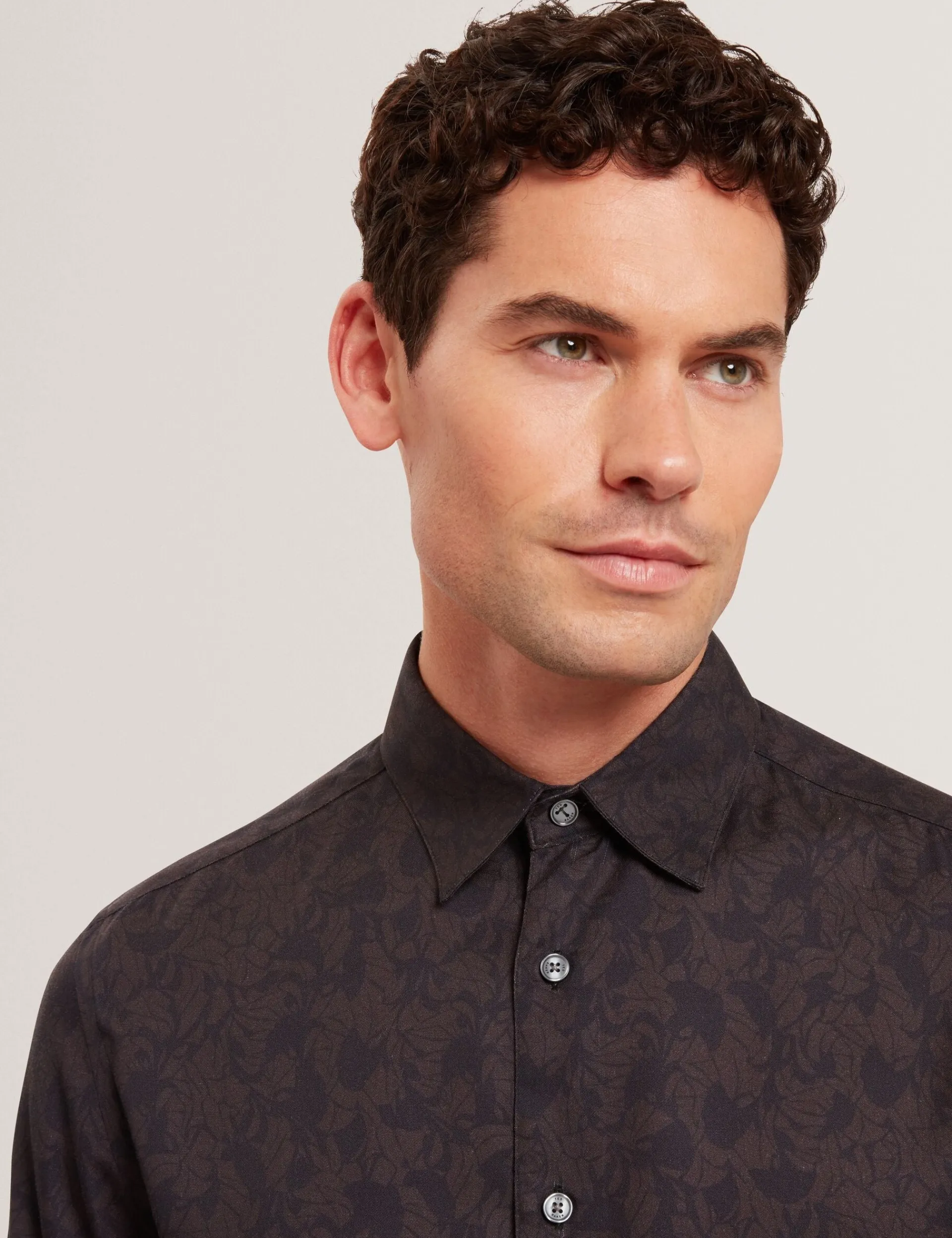 New Lobster Limited Shirts<Dunkelblaues, gewebtes Hemd mit Blumenmuster