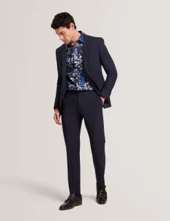 New Lobster Limited Breezy Blues Bearbeiten|Shirts<Elegantes Langarmhemd mit Ton-in-Ton-Blumenmuster