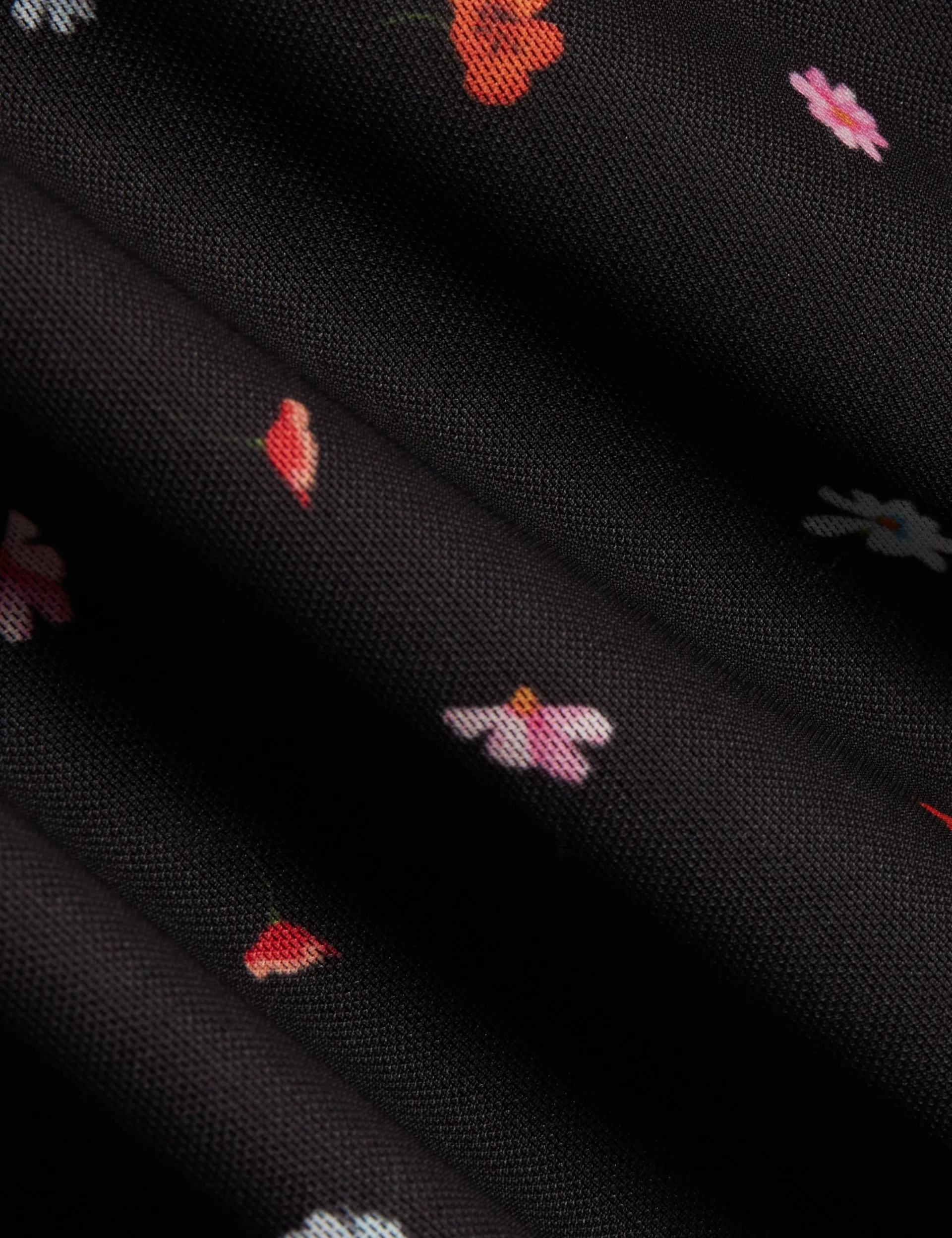 New Lobster Limited Oberteile & Blusen<Enganliegendes Mesh-Top mit verstreutem Blumenmuster