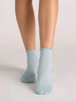 United Legwear & Apparel Co. Sämtliches Zubehör|Socken<3er-Pack gemischte Rüschen-Knöchelsocken