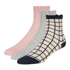 United Legwear & Apparel Co. Sämtliches Zubehör|Socken<3er-Pack gemischte Rüschen-Knöchelsocken