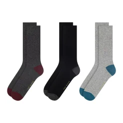 United Legwear & Apparel Co. Sämtliches Zubehör|Socken<3er-Pack kontrastfarbene Socken mit Fersen- und Zehenbereich