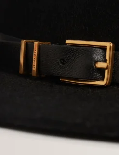 Damen New Lobster Limited Arbeitskleidung|Luxusgeschenke Für Damen<Fedora-Hut aus reiner Wolle mit Lederschnalle