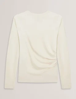 New Lobster Limited Oberteile & Blusen|Pullover & Strickjacken<Feinstrickoberteil mit drapierter Satin-Vorderseite
