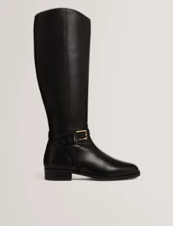New Lobster Limited Stiefel<Flache Lederreitstiefel mit Gürteldetail