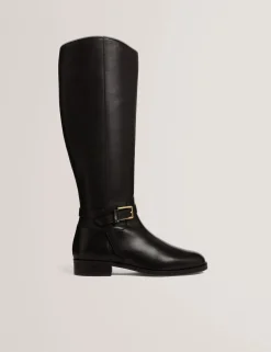 New Lobster Limited Stiefel<Flache Lederreitstiefel mit Gürteldetail
