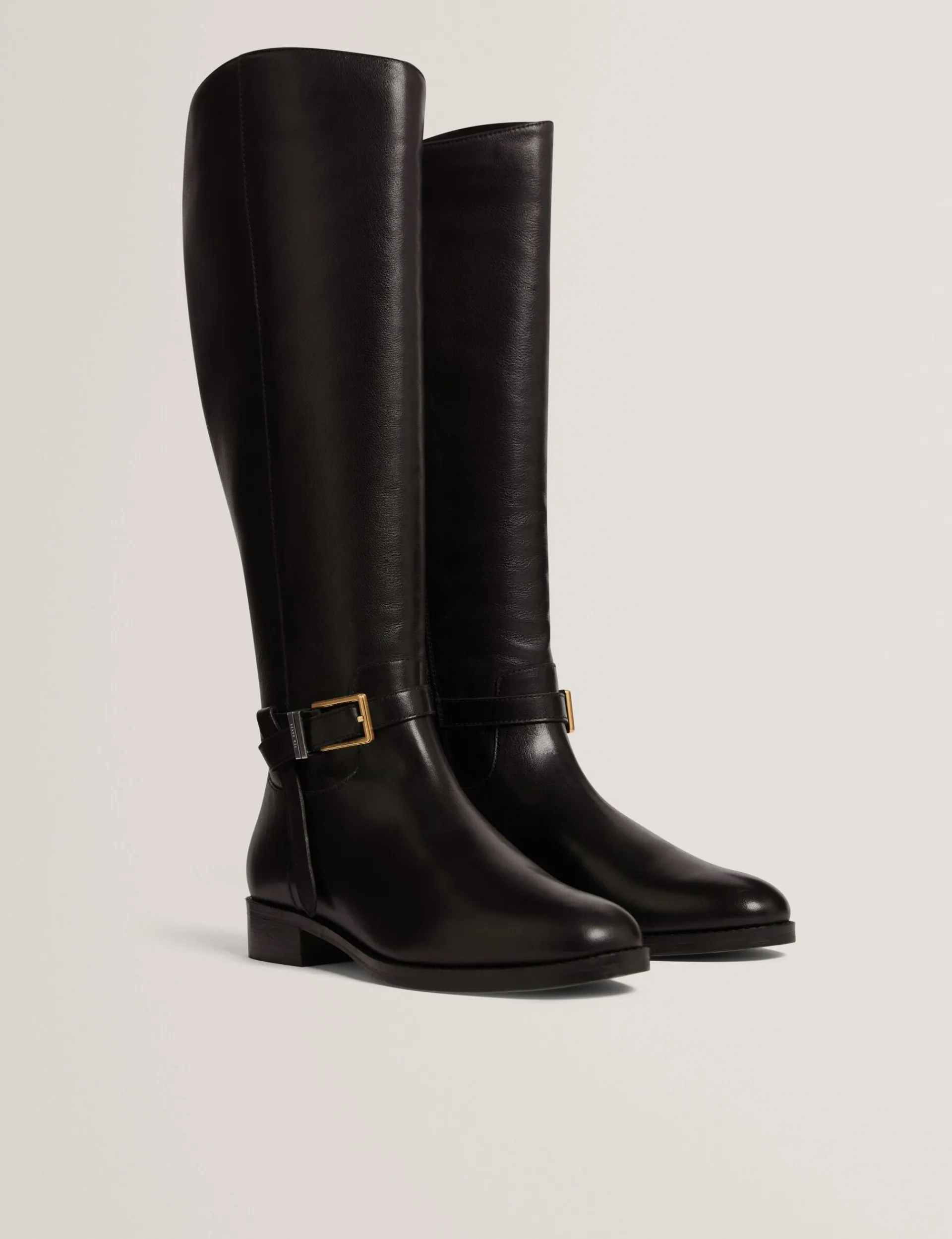 New Lobster Limited Stiefel<Flache Lederreitstiefel mit Gürteldetail