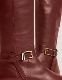 New Lobster Limited Stiefel<Flache Lederreitstiefel mit Gürteldetail