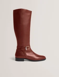 New Lobster Limited Stiefel<Flache Lederreitstiefel mit Gürteldetail