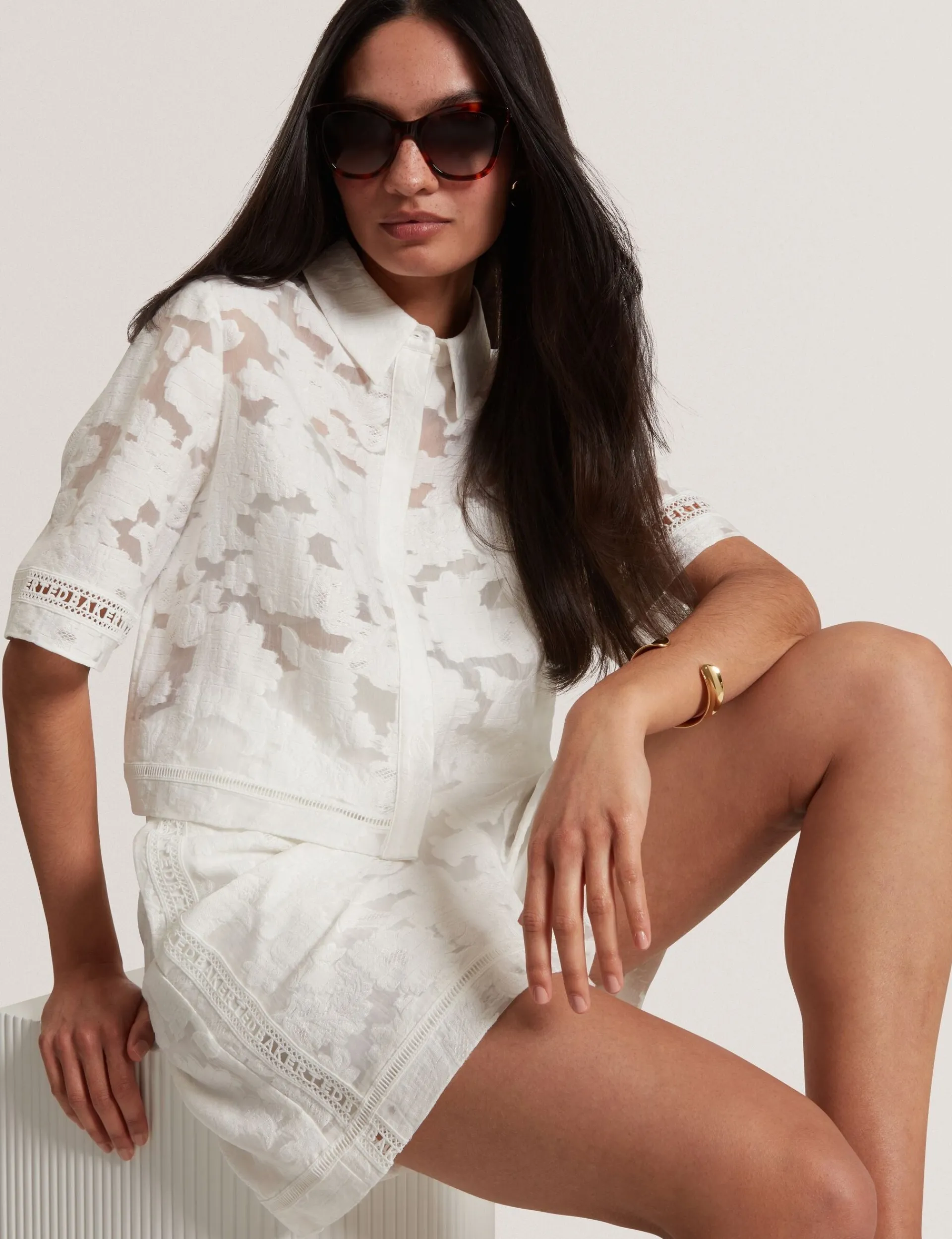 New Lobster Limited Anzüge & Zweiteiler|Hosen & Shorts<Florale Textur Hochgeschnittene Webshorts
