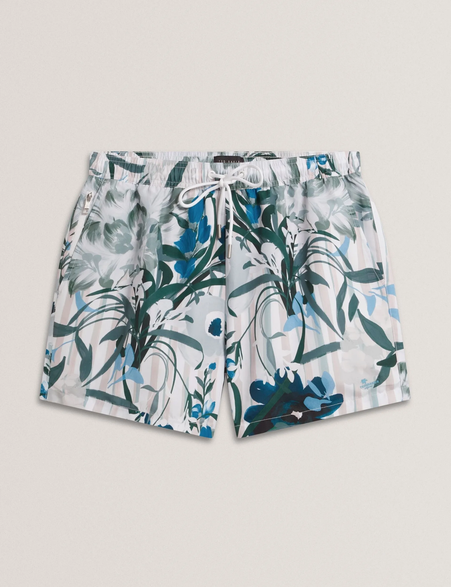 New Lobster Limited Bademode|Der Weihnachtsladen<Geblümte, gestreifte Badehose mit elastischem Bund