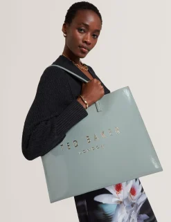 New Lobster Limited Tragetaschen|Golden Hour<Geknitterte Oversized Icon-Tragetasche aus Kunstleder