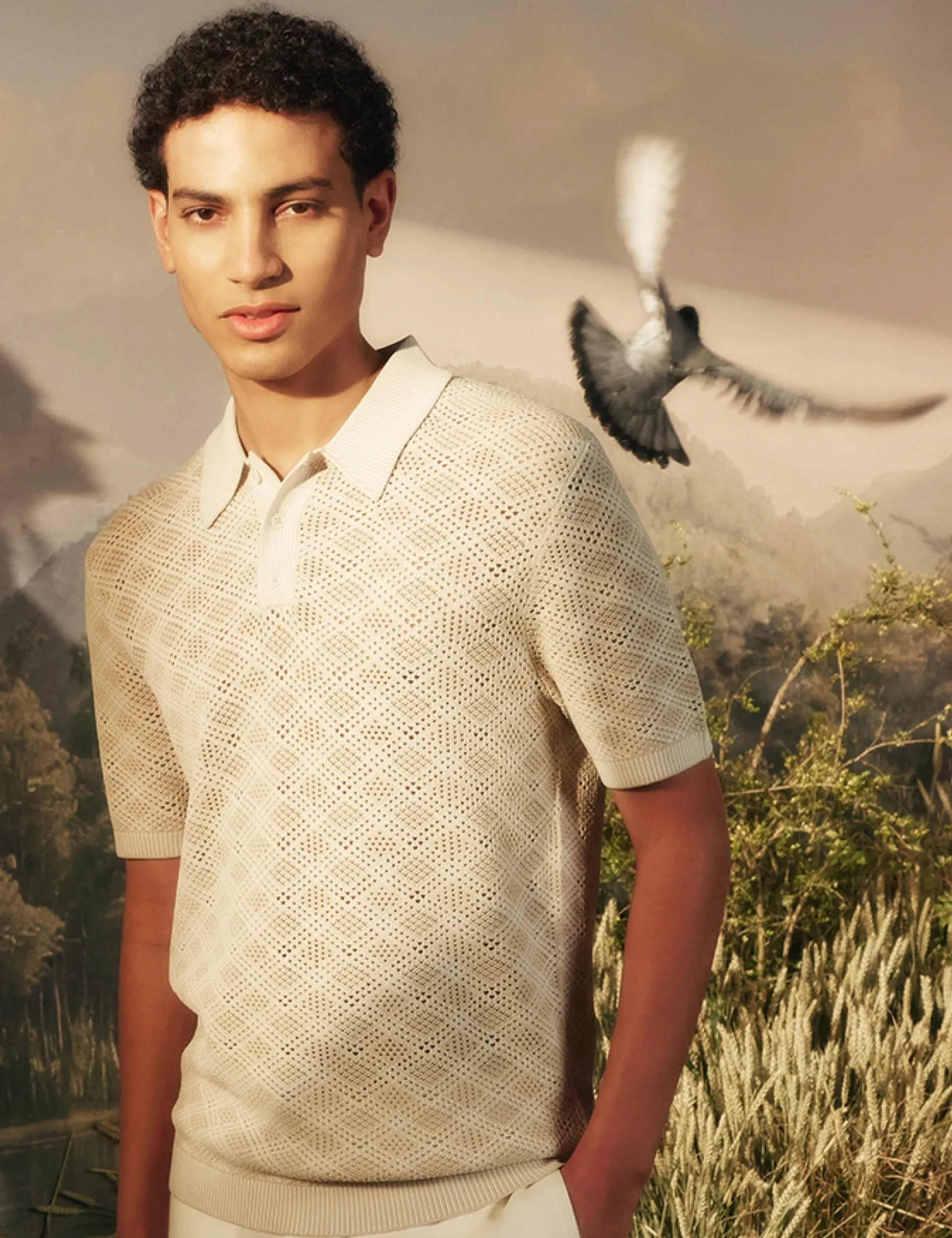 Herren New Lobster Limited Luxusgeschenke Für Herren|Der Weihnachtsladen<Geometrisches, offenes Strick-Kurzarm-Polo