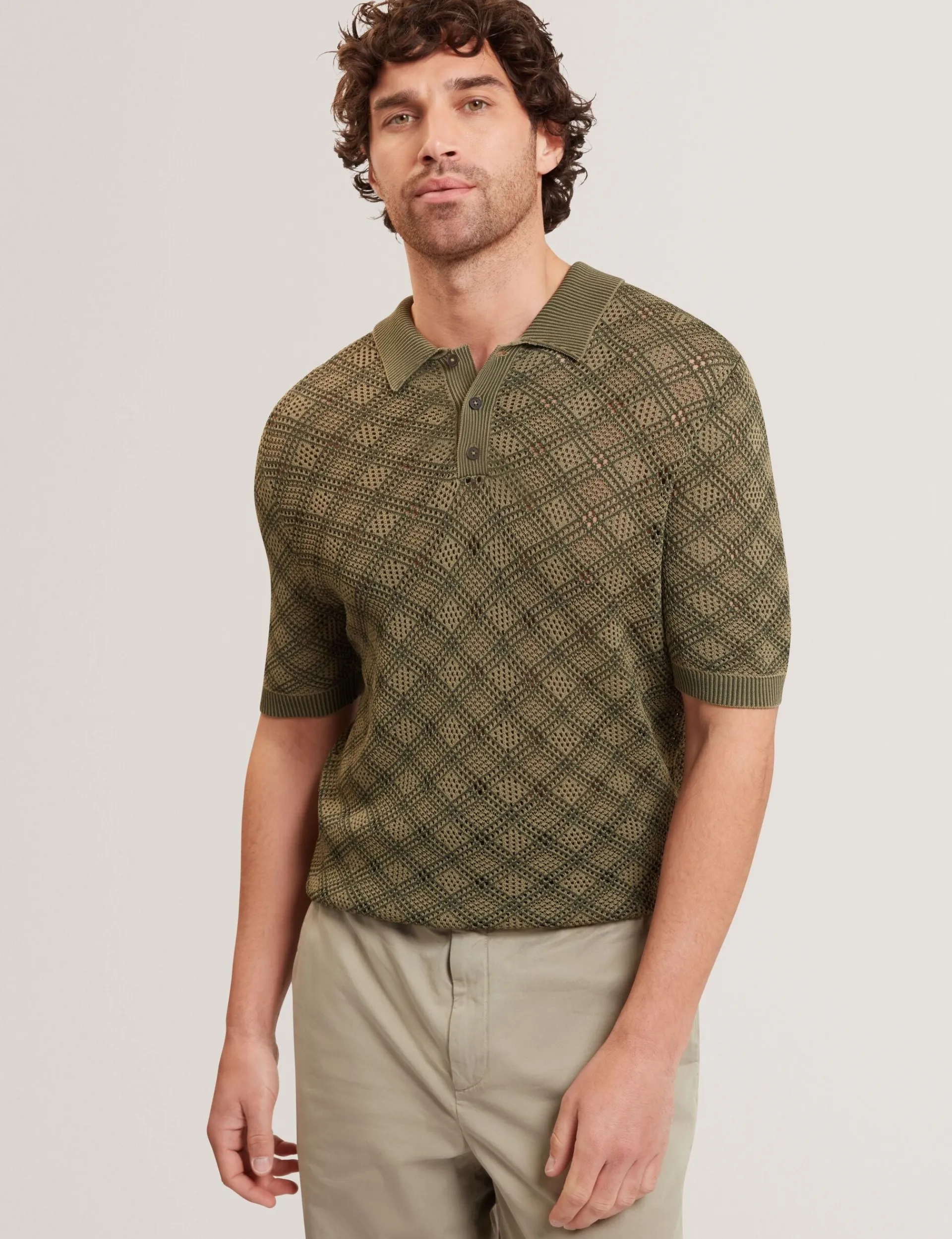 Herren New Lobster Limited Luxusgeschenke Für Herren|Der Weihnachtsladen<Geometrisches, offenes Strick-Kurzarm-Polo
