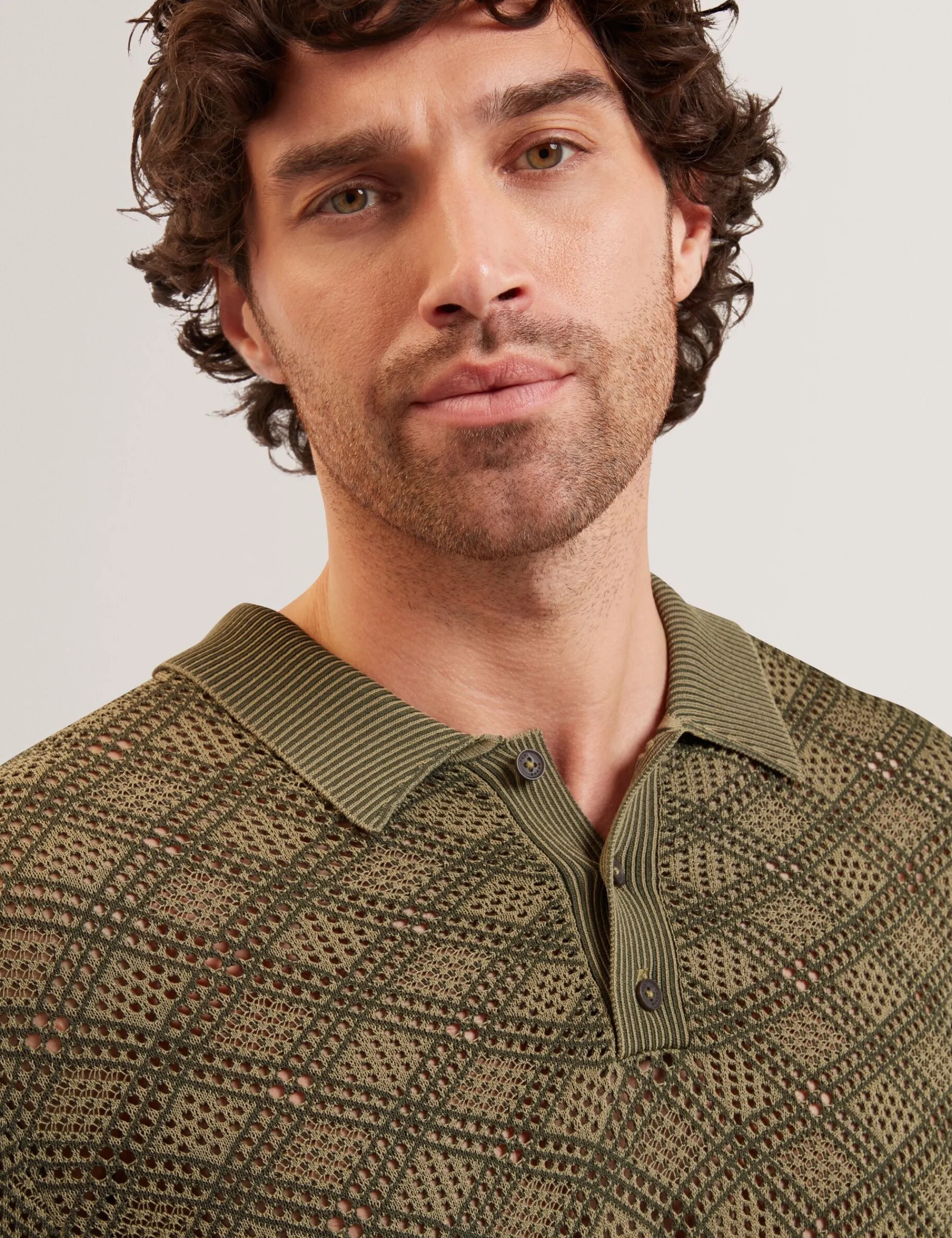 Herren New Lobster Limited Luxusgeschenke Für Herren|Der Weihnachtsladen<Geometrisches, offenes Strick-Kurzarm-Polo