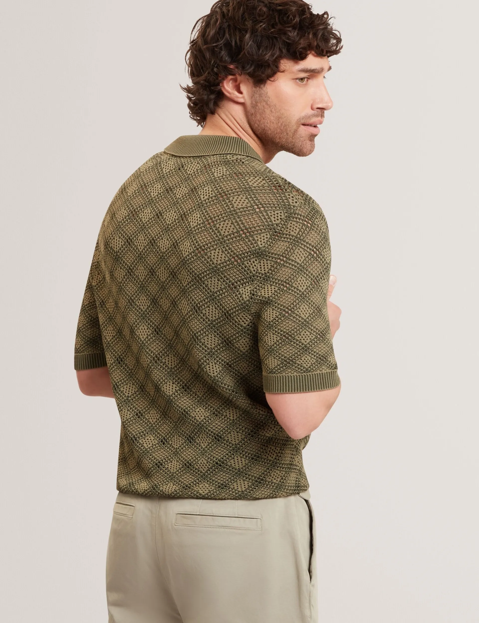 Herren New Lobster Limited Luxusgeschenke Für Herren|Der Weihnachtsladen<Geometrisches, offenes Strick-Kurzarm-Polo
