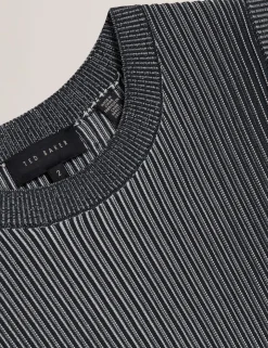New Lobster Limited Luftiger Blues Bearbeiten|Kleider<Geripptes Strick-Minikleid mit umgeschlagenem Saum
