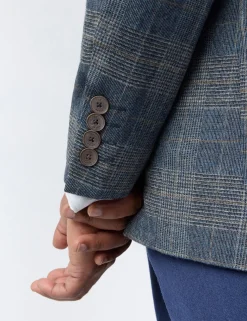 Licensee Baird Group Breezy Blues Bearbeiten|Arbeitskleidung<Glen Check Blazer aus hochwertigem Wollmischgewebe, schmal geschnitten
