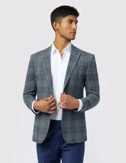 Licensee Baird Group Breezy Blues Bearbeiten|Arbeitskleidung<Glen Check Blazer aus hochwertigem Wollmischgewebe, schmal geschnitten