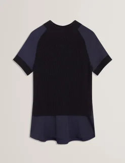 New Lobster Limited Oberteile & Blusen|Pullover & Strickjacken<Grobstrick-Kurzarmshirt mit Hemdsaum