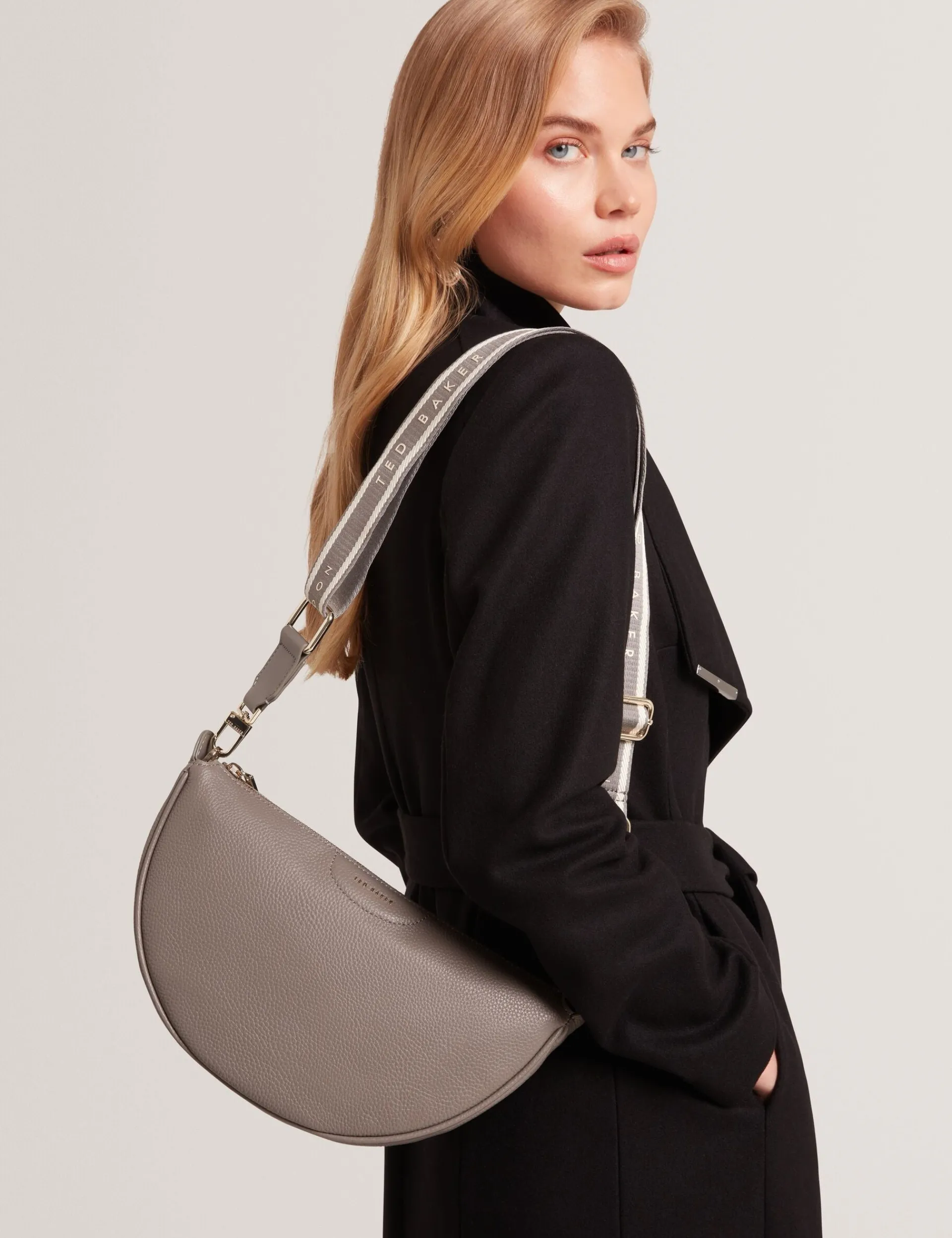 New Lobster Limited Umhängetaschen<Halbmondförmige Umhängetasche aus Leder mit Gurtband