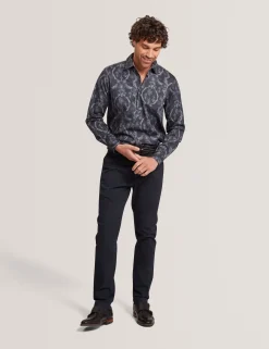 Herren New Lobster Limited Luxusgeschenke Für Herren|Shirts<Hemd aus dehnbarem Baumwoll-Stretch mit botanischer Spitze