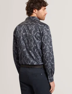 Herren New Lobster Limited Luxusgeschenke Für Herren|Shirts<Hemd aus dehnbarem Baumwoll-Stretch mit botanischer Spitze