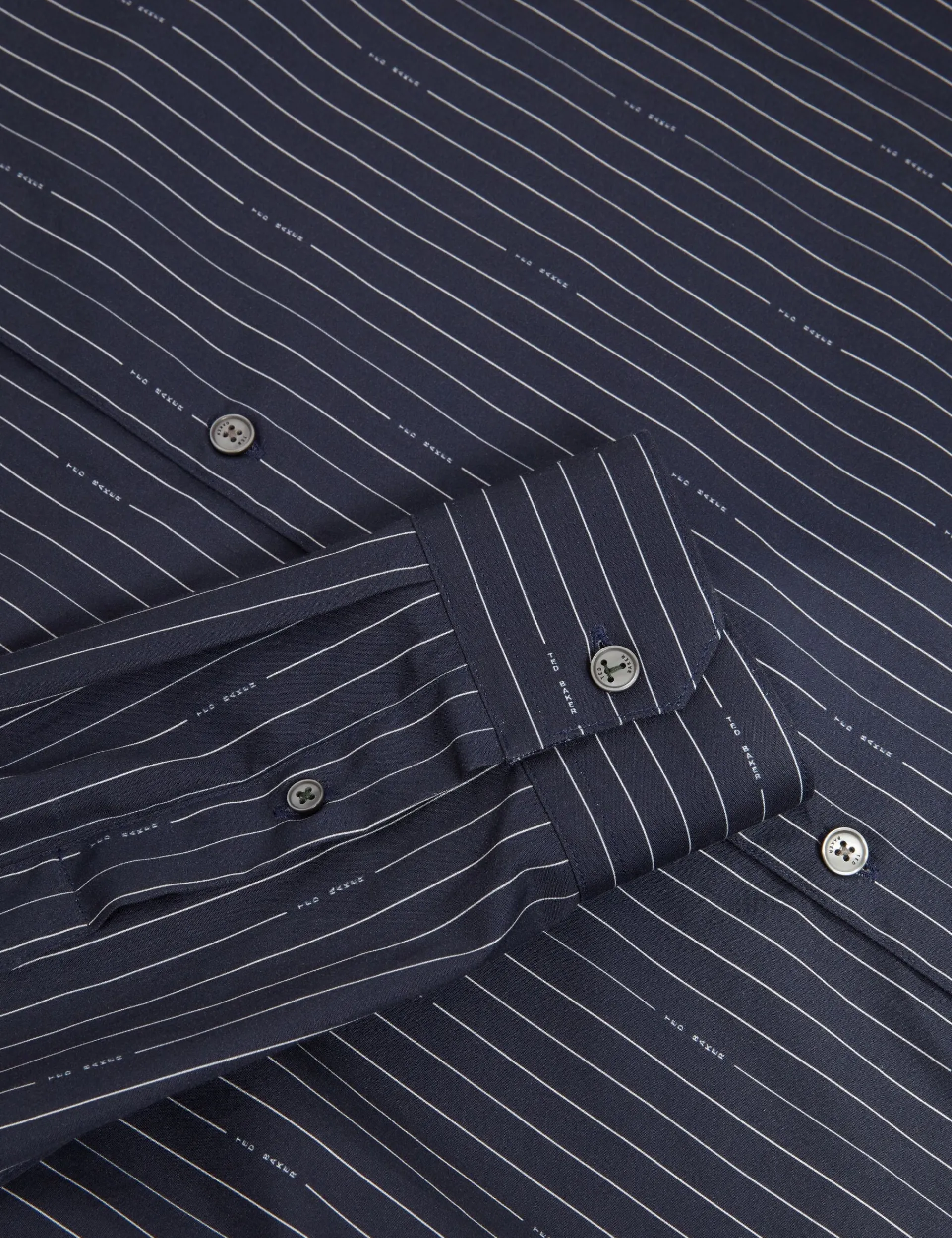 New Lobster Limited Breezy Blues Bearbeiten|Shirts<Hemd aus reiner Baumwolle mit Logo-Nadelstreifen